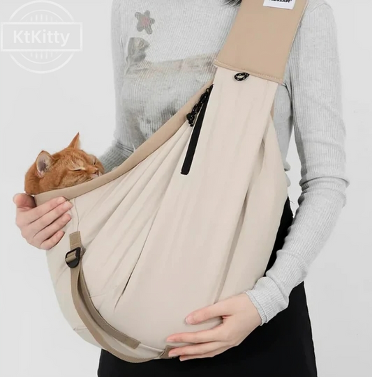 Lightweight pet travel tote bag made from durable nylon, designed for pets up to 18 lbs, offering easy portability.