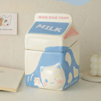 Matching Milk-Themed Silicone Placemat for Mess-Free Meals -KtKitty