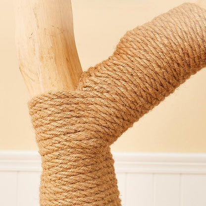 Cloud Series Solid Wood Cat Tower – Multi-Level Cat Tree with Hammock & Perches