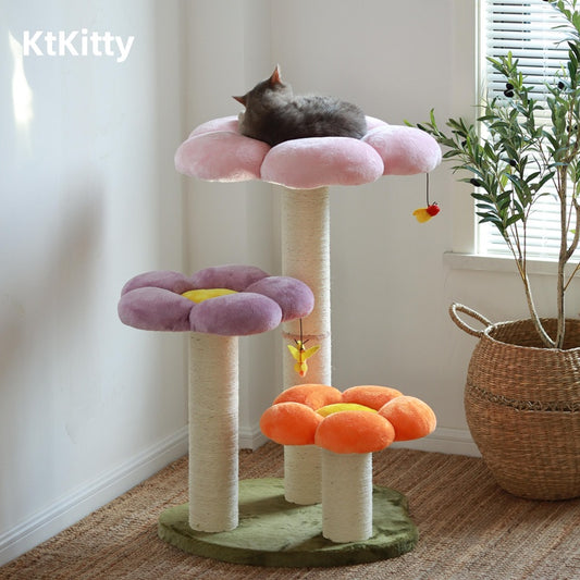 Three Flower Cat Tree