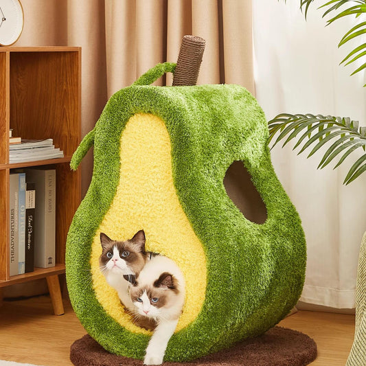 Avocado Cat Tree — Scratching Post and Cozy Bed Hideaway