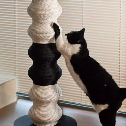 Vertical Large Cat Scratching Post Climbing tree with cat scratching the surface.