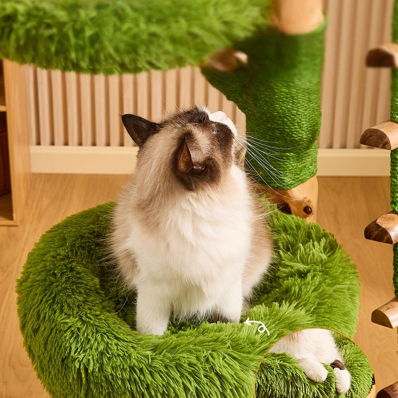 Wooden Cloud Stepper Cat Tree Tower