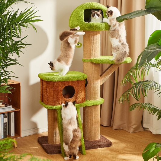 Forest Mushroom Cat Tree — Condo, Scratching Posts & Play Ladder