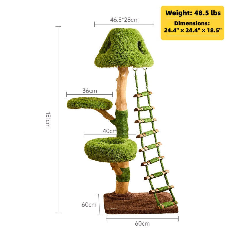 Wooden Cloud Stepper Cat Tree Tower