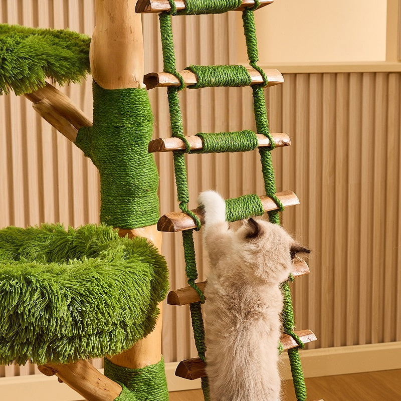 Wooden Cloud Stepper Cat Tree Tower