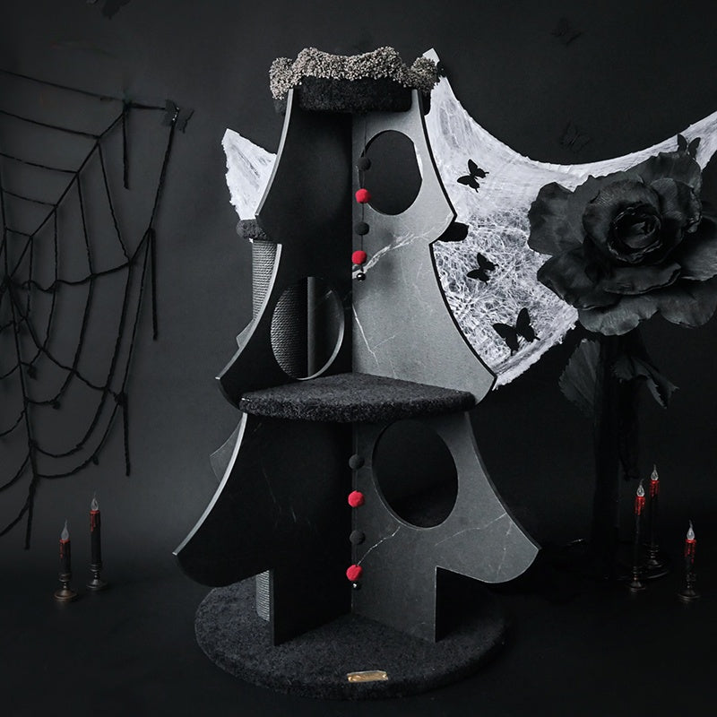 Halloween Gothic Multi-Style Cat Climbing Tree