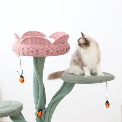 Multi-Cat Friendly Design ¨C Yellow Tulip Cat Tree -KtKitty