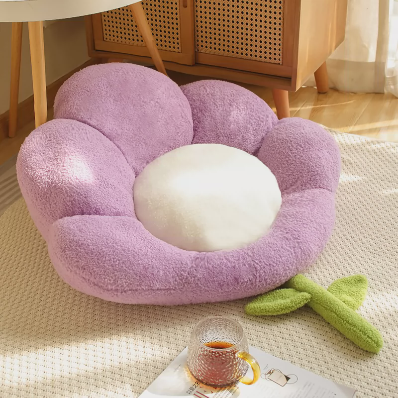 Cat lounging on cozy flower-shaped pet nest - KtKitty