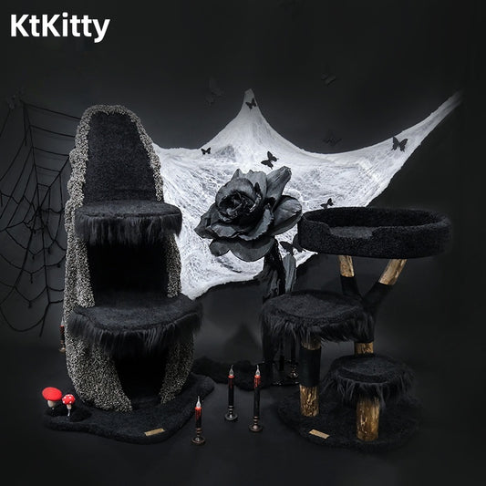 Halloween Gothic Multi-Style Cat Climbing Tree