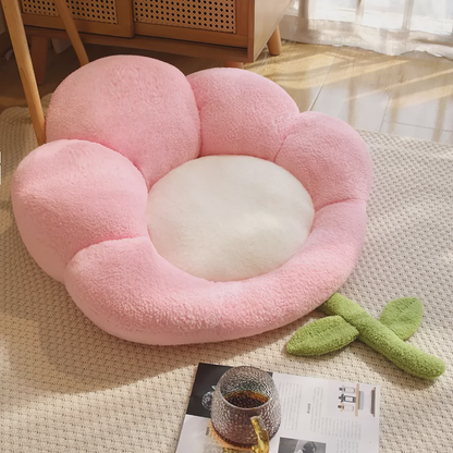 Slip-resistant flower cat bed in bright indoor setting - KtKitty