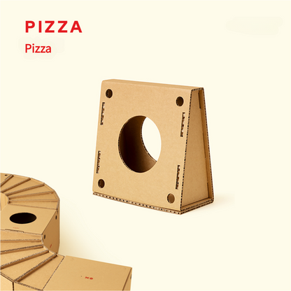 Inspired by pizza, this unique cat house adds a fun twist to your cat’s playtime while offering a cozy resting spot.