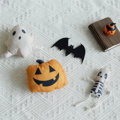 Gothic catnip toys featuring pumpkins, skulls, and ghosts for festive playtime