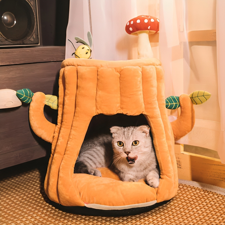 Tree shaped cat bed with cozy closed design - KtKitty