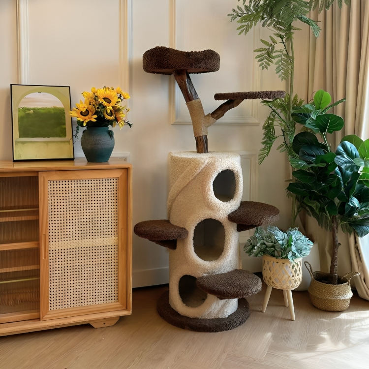 Compact design that saves space while providing ample room for cats to play and rest.