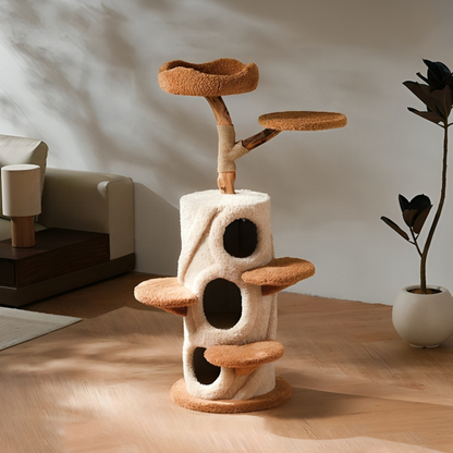 Treehouse Cat Tree supports multiple cats, offering a safe and fun environment for all.