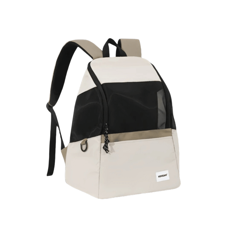 Foldable waterproof cat backpack carrier featuring safety buckle, durable base, and ergonomic straps for hands-free pet travel.