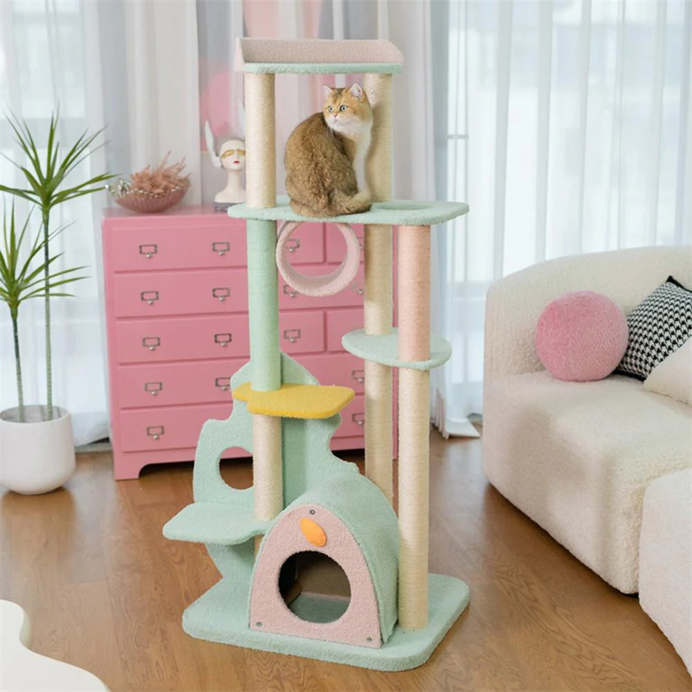 Multi-Cat-Friendly Cat Tree with Spacious Design ¨C Wonderland Cat Tree -KtKitty