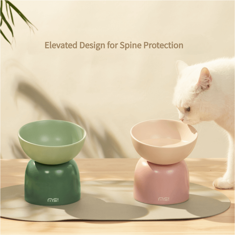 High-quality matte ceramic cat food bowl, easy to clean, durable, and perfect for dry or wet food.