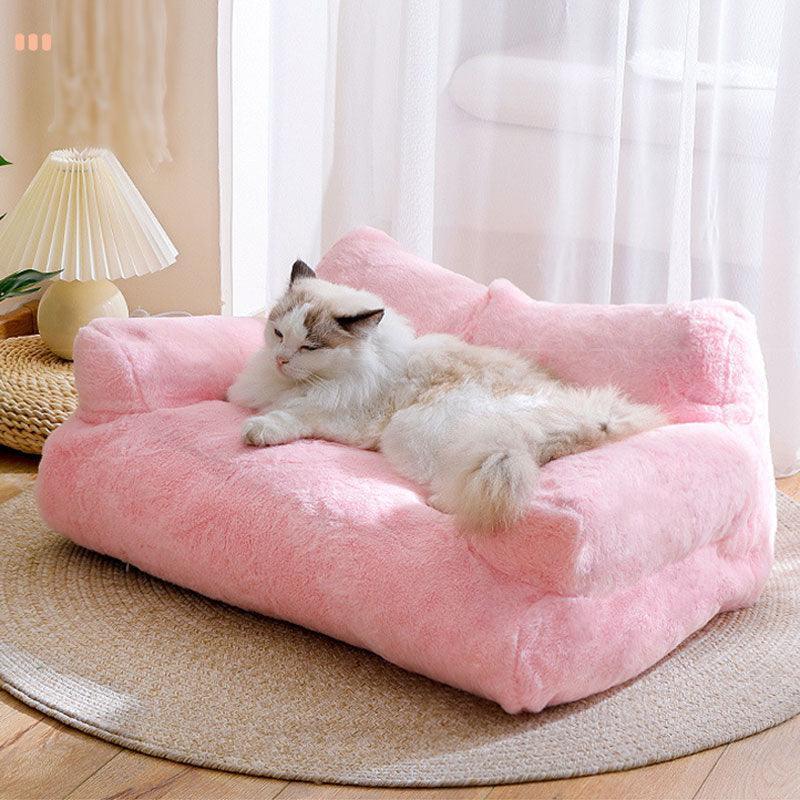 Premium Plush Cat Sofa with Washable Cover -KtKitty