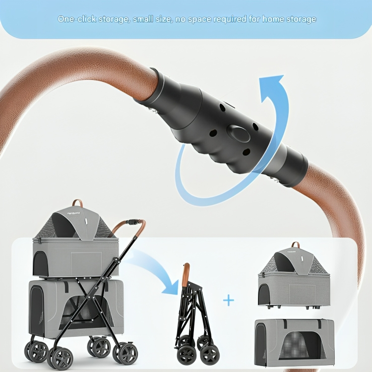 Built-in safety locks keep pets secure inside the stroller