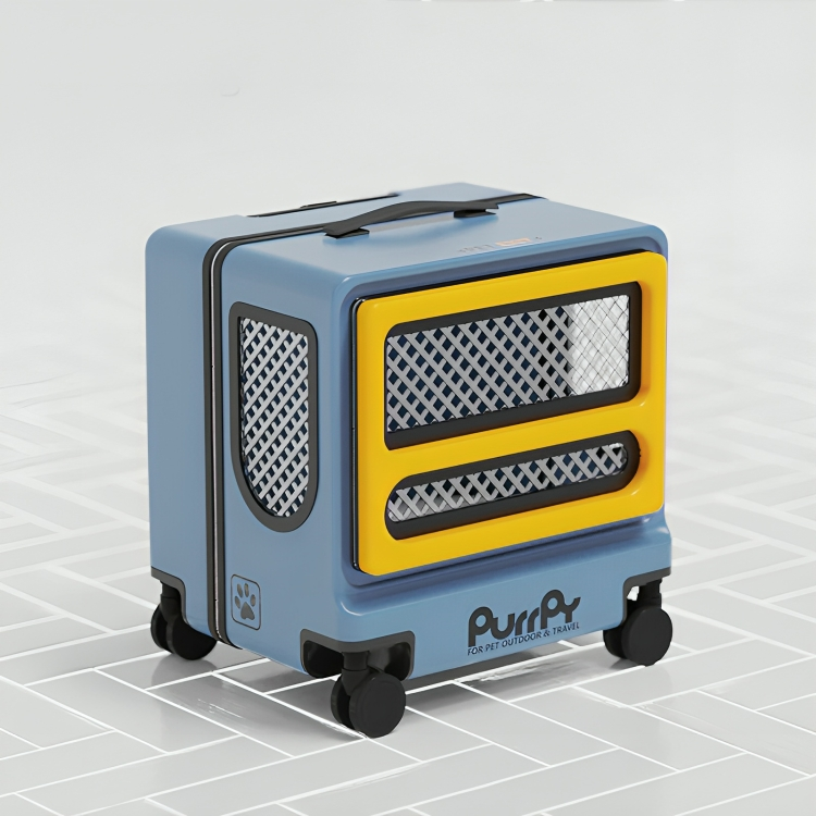 Side View of Durable ABS Cat Trolley Case with Waterproof Matte Shell