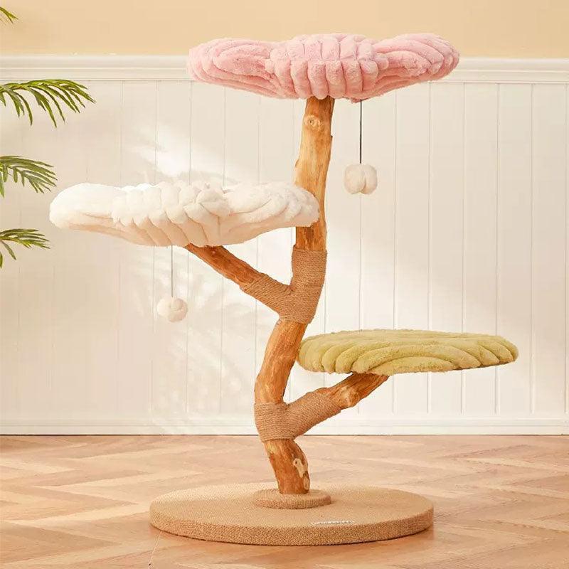 Elegant Cat Climbing Frame ¨C Clouds Deluxe Solid Wood Design -KtKitty