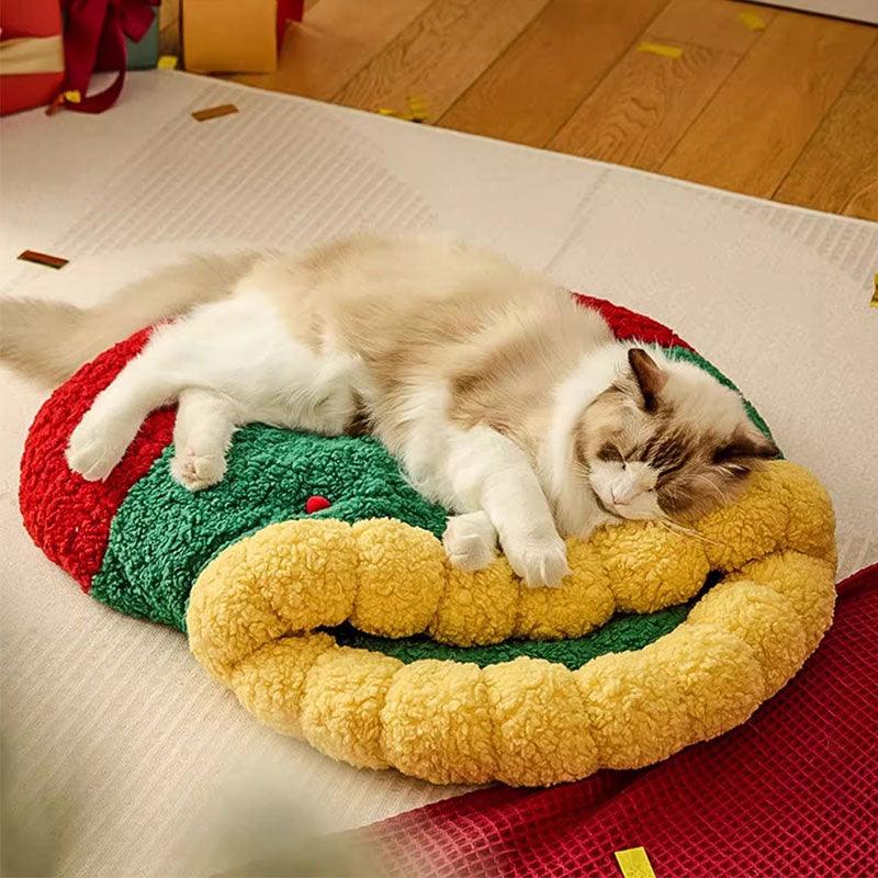 Cozy Christmas Cat Bed