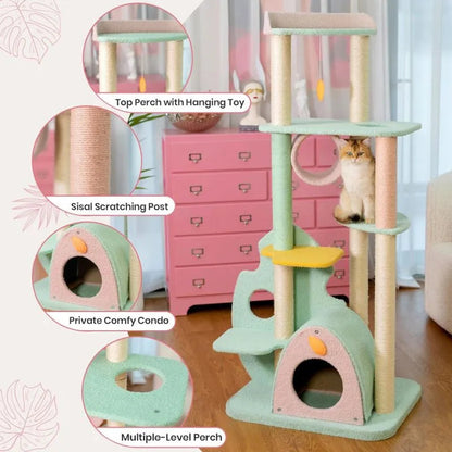 Premium Sisal-Wrapped Posts for Scratching Fun ¨C Wonderland Cat Tree -KtKitty