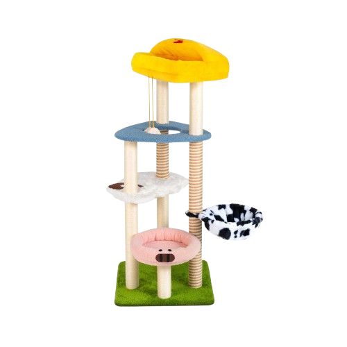 Multi-Level Cat Tree for Climbing and Scratching ¨C Farmyard Theme -KtKitty