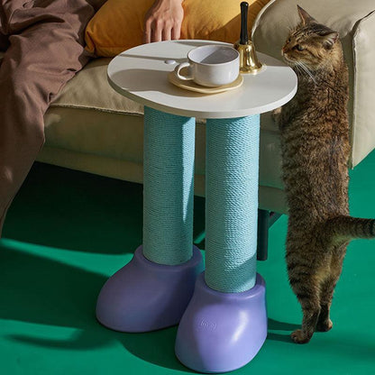 Cat Scratching Climbing Tree with Cozy Rest Platform featuring unique design with scratching posts and resting area.