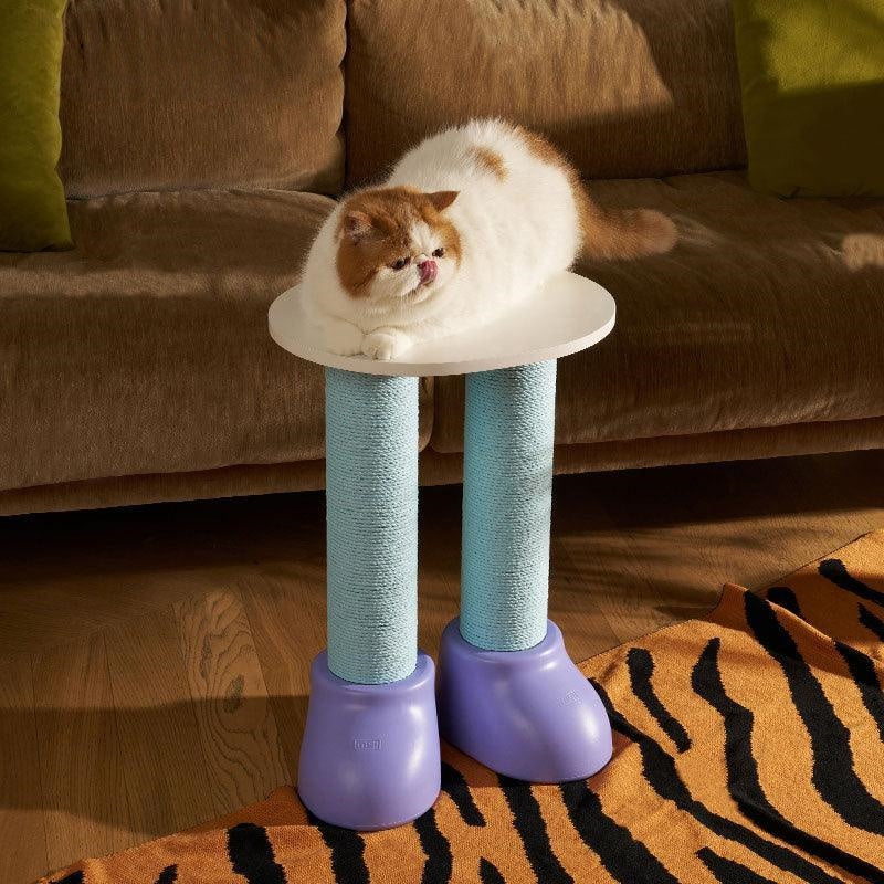 Cat Scratching Climbing Tree with Cozy Rest Platform featuring a cat lounging on a stylish scratching post.