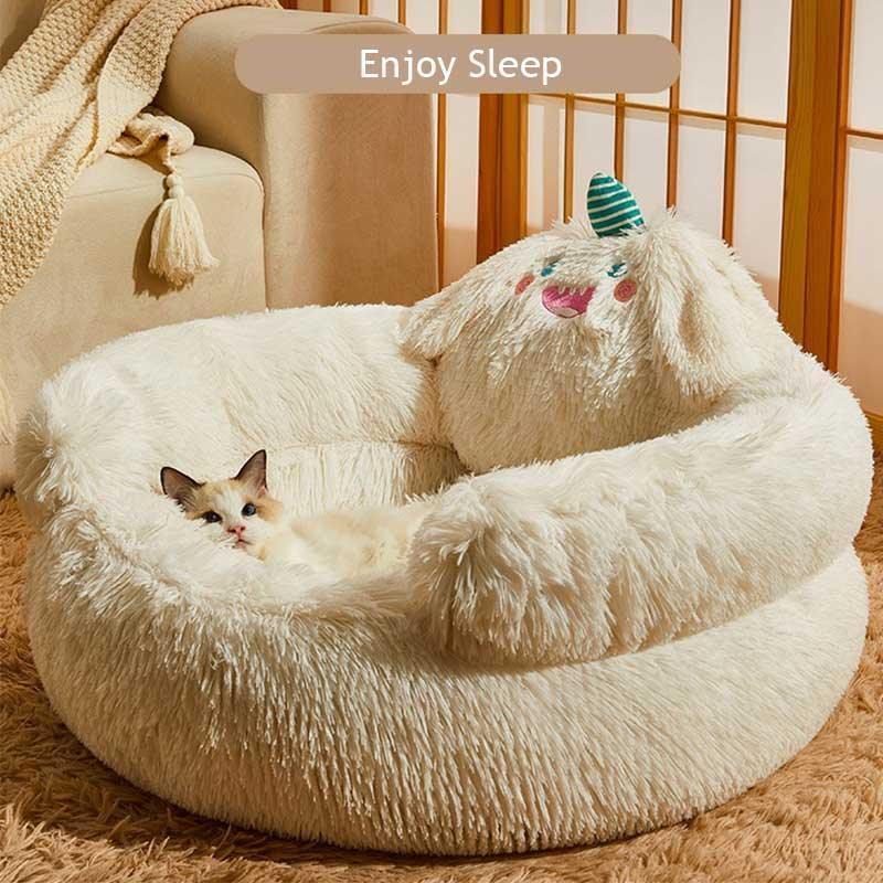 Plush pet sofa in cozy corner - KtKitty