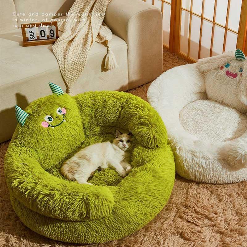 Plush cat sofa with durable fabric in cozy bedroom - KtKitty