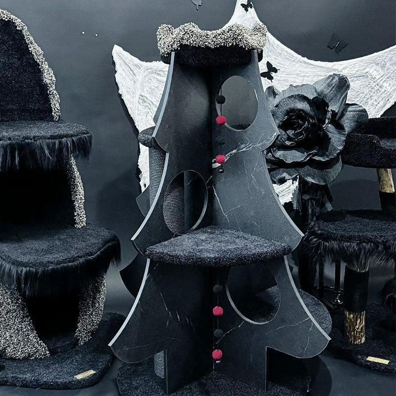 Halloween Gothic Multi-Style Cat Climbing Tree