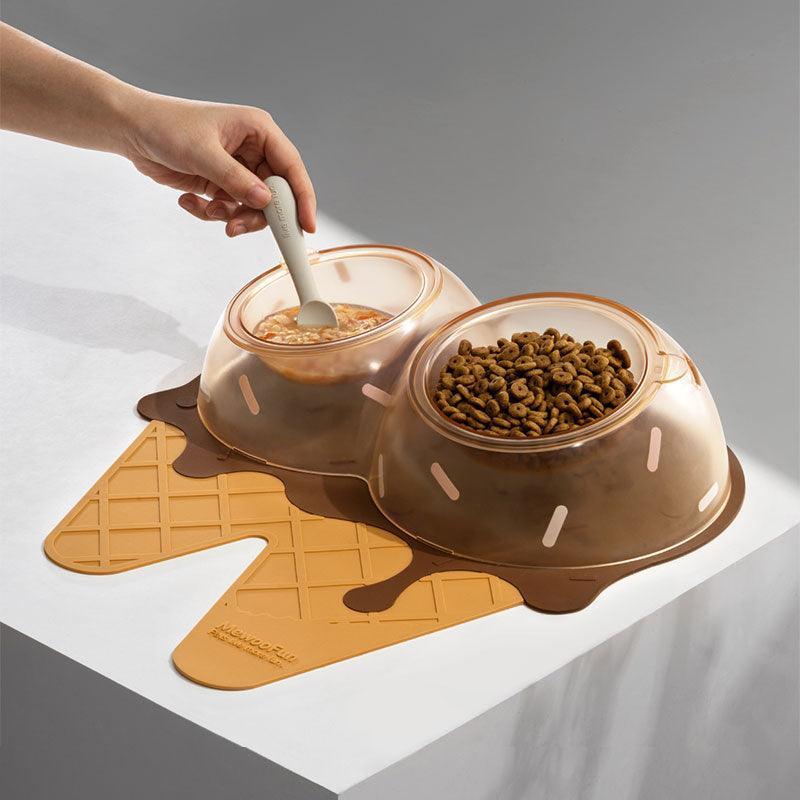 Dual-Bowl Cat Feeder for Food & Water -KtKitty