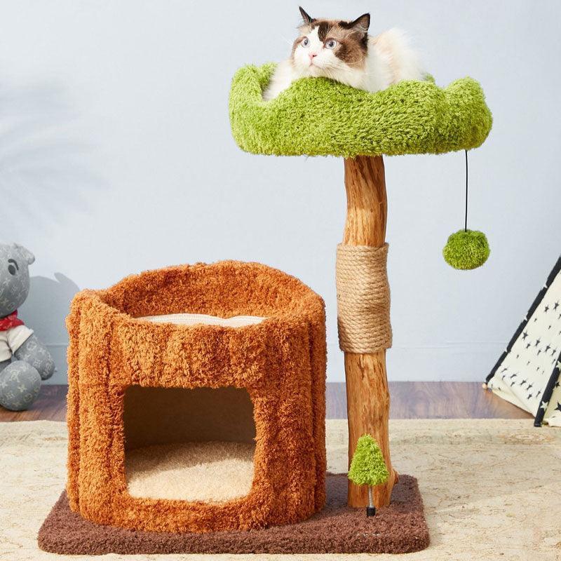 Interactive climbing and scratching areas to keep cats entertained.