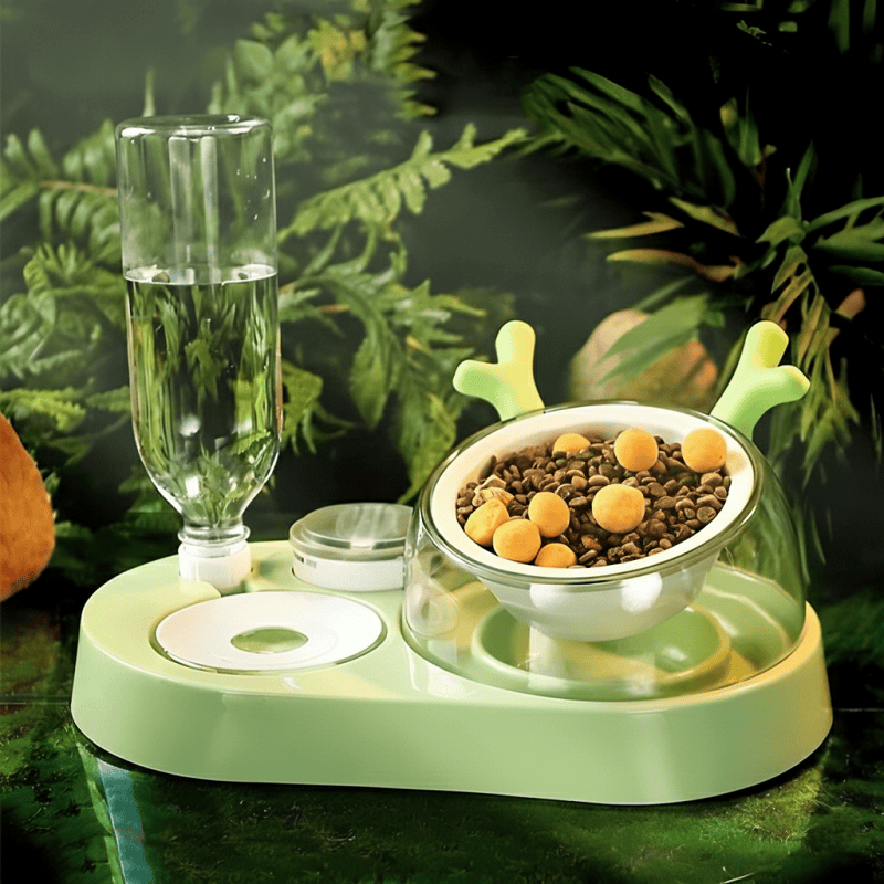 KtKitty Multifunctional Cat Food Bowl and Auto Water Station featuring a gravity-fed water dispenser. 