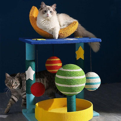 Durable Sisal Scratching Posts ¨C Planets Cute Cat Tree -KtKitty