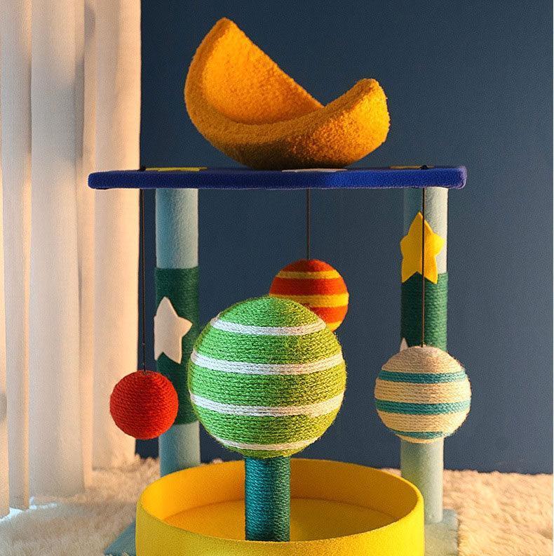 Creative and Functional Cat Scratching Tree ¨C Planets Design -KtKitty