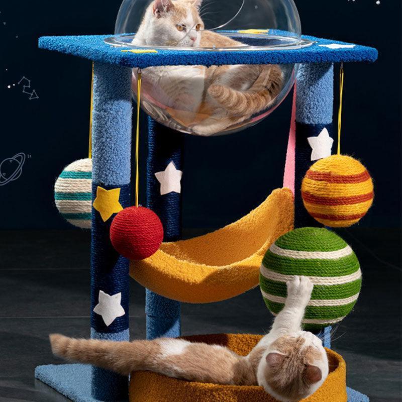 Engaging Sisal Rope Scratching Surfaces ¨C Planets Cat Tree -KtKitty