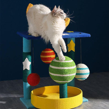 Cozy and High Perch Cat Scratching Post ¨C Planet-Inspired Design -KtKitty