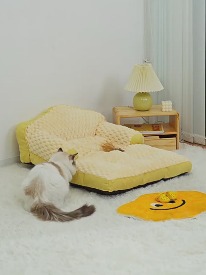 Large Space Cat Sofa – 3-Color Warm Bed Couch for Cats