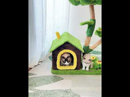Sunflower Cat Tree Tower – Multi-Level Climbing & Scratching Post