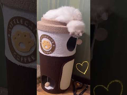 ☕ Coffee Cup Cat Tree Haven – Fun, Scratching & Lounging