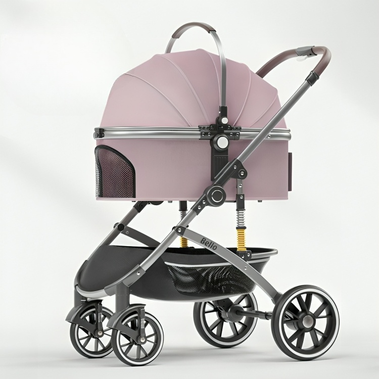 Lightweight cat stroller with breathable mesh panels - KtKitty