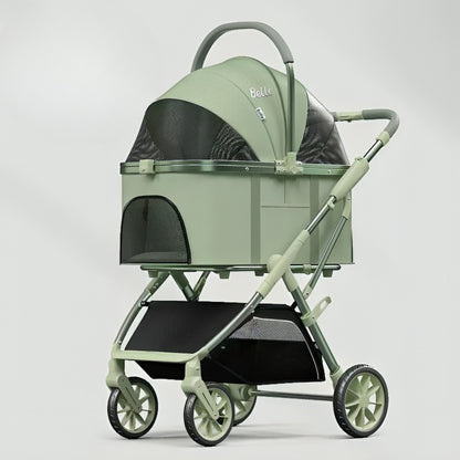Shock-absorbing wheels for smooth and stable cat stroller rides - KtKitty