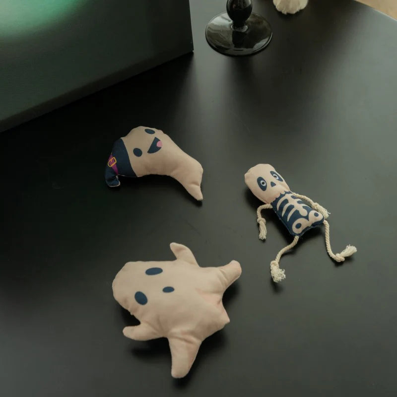 Festive ghost-shaped catnip toy for cats who love spooky fun.