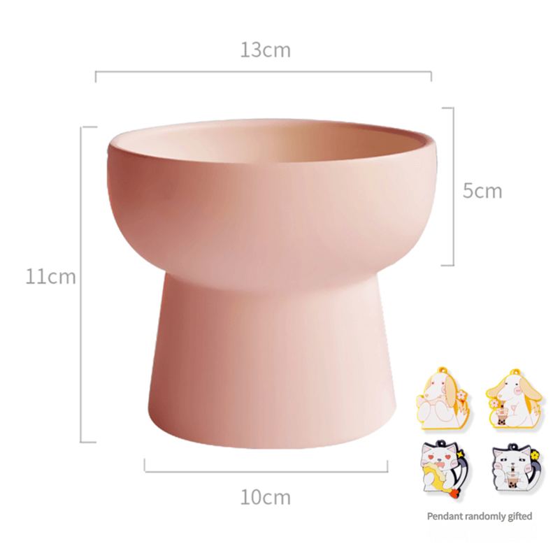Small size ceramic cat food and water bowls set
