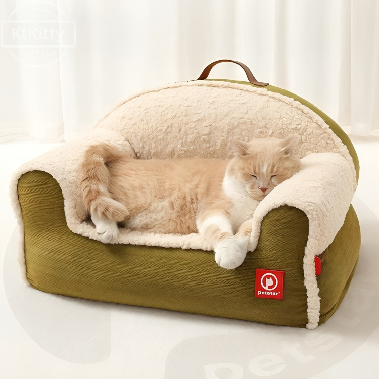 Soft washable pet sofa with cat lounging comfortably - KtKitty